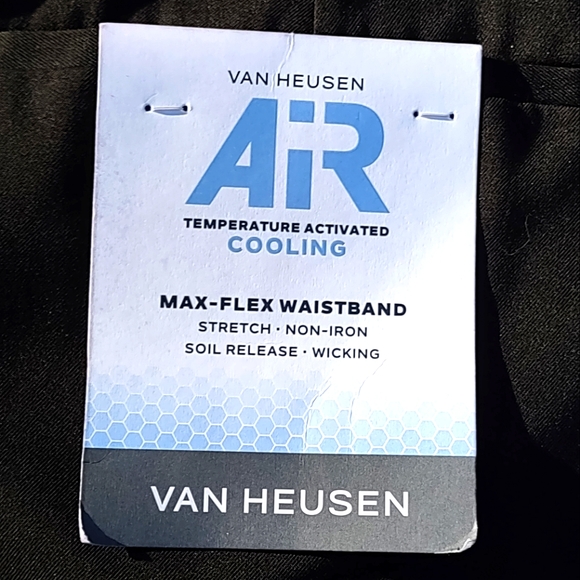 Men's Van Heusen Big and Tall Air Straight-Fit Flex Dress Pants in Black - Picture 2 of 11